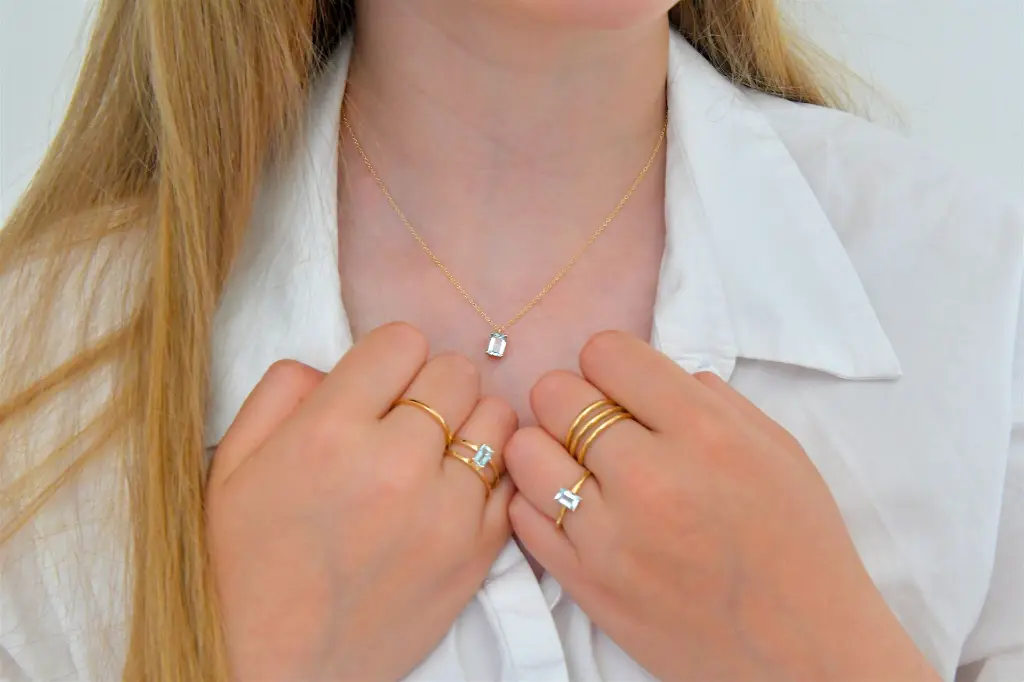 ViLouDrey pendentif aigue-marine or jaune 18carats 1