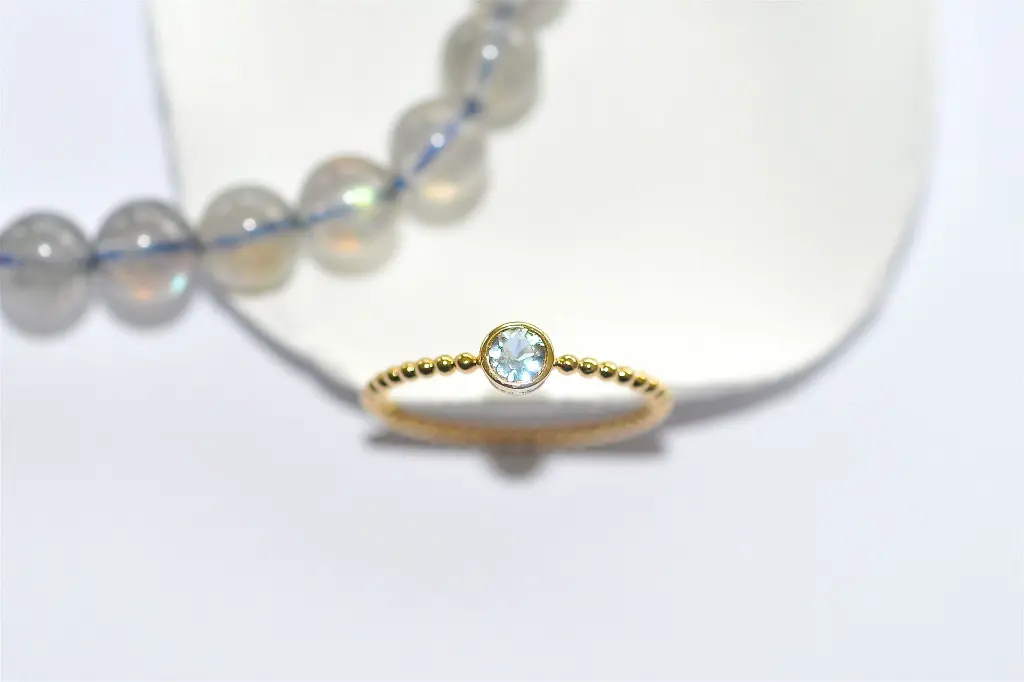 ViLouDrey bague rond aigue-marine 2