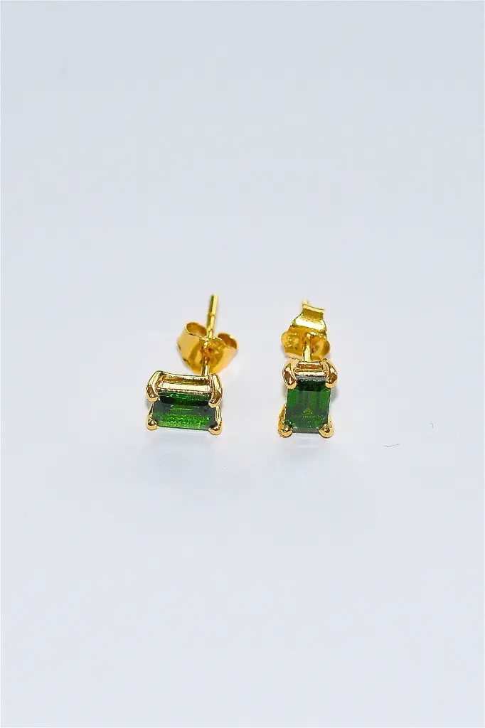 ALV boucles d'oreilles or jaune 18 carats émeraude