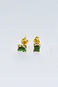 ALV boucles d'oreilles or jaune 18 carats émeraude