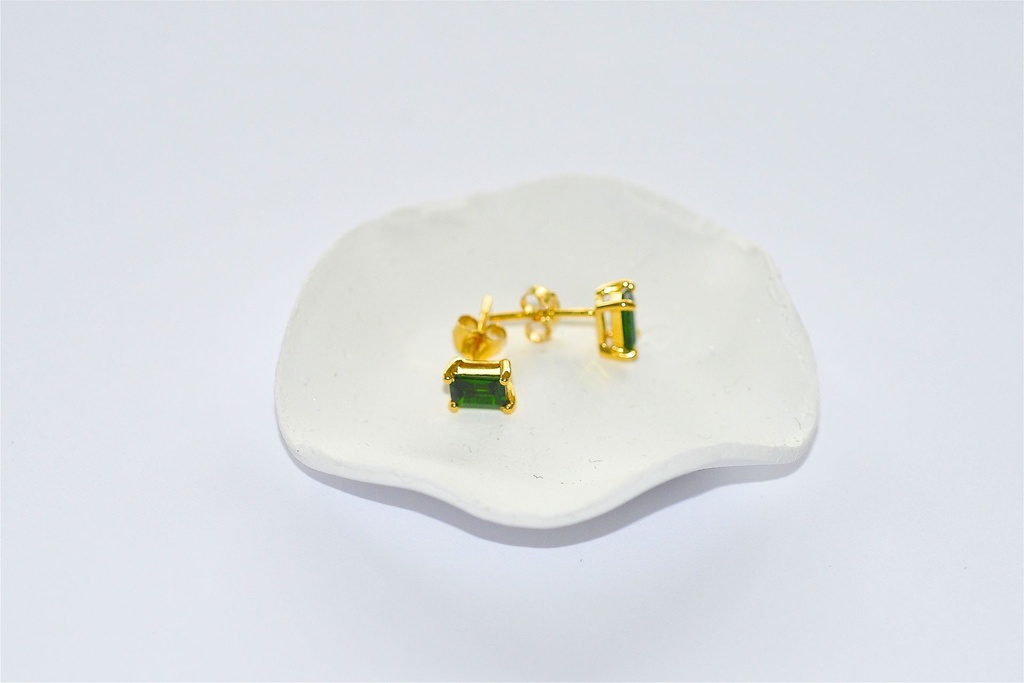 Boucles d'oreilles Diopside émeraude Or 18 carats