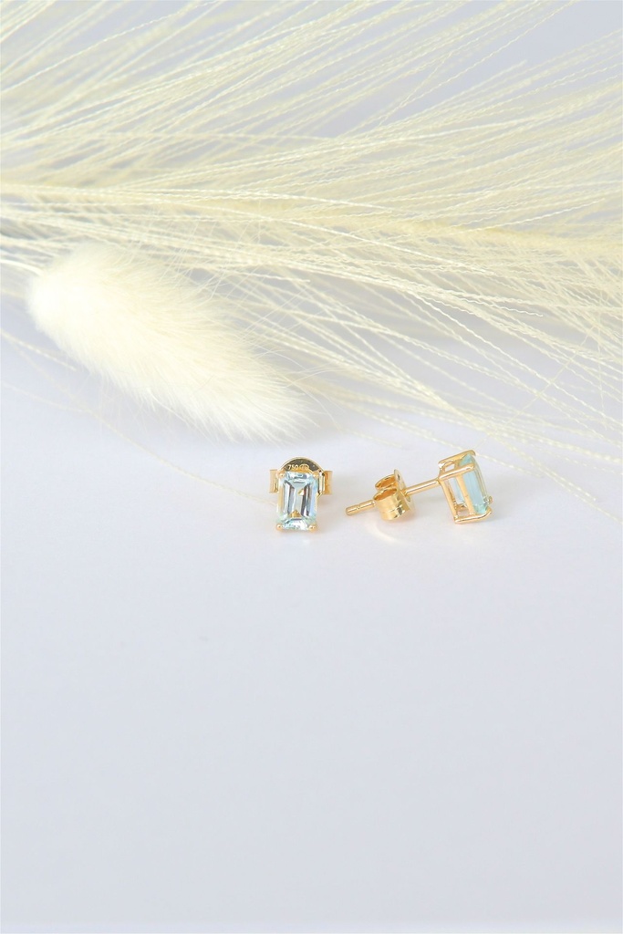 Boucles d'oreilles ALWAYS Aigue-marine Or 18 carats