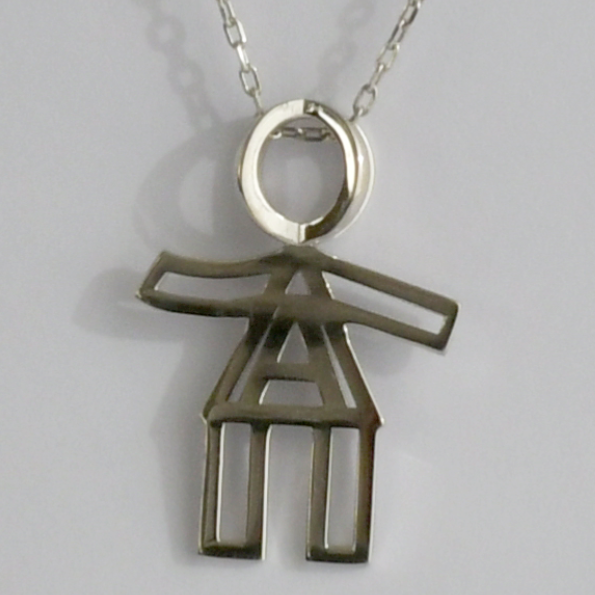 Pendentif BODY Girl Alphabet argent (A)
