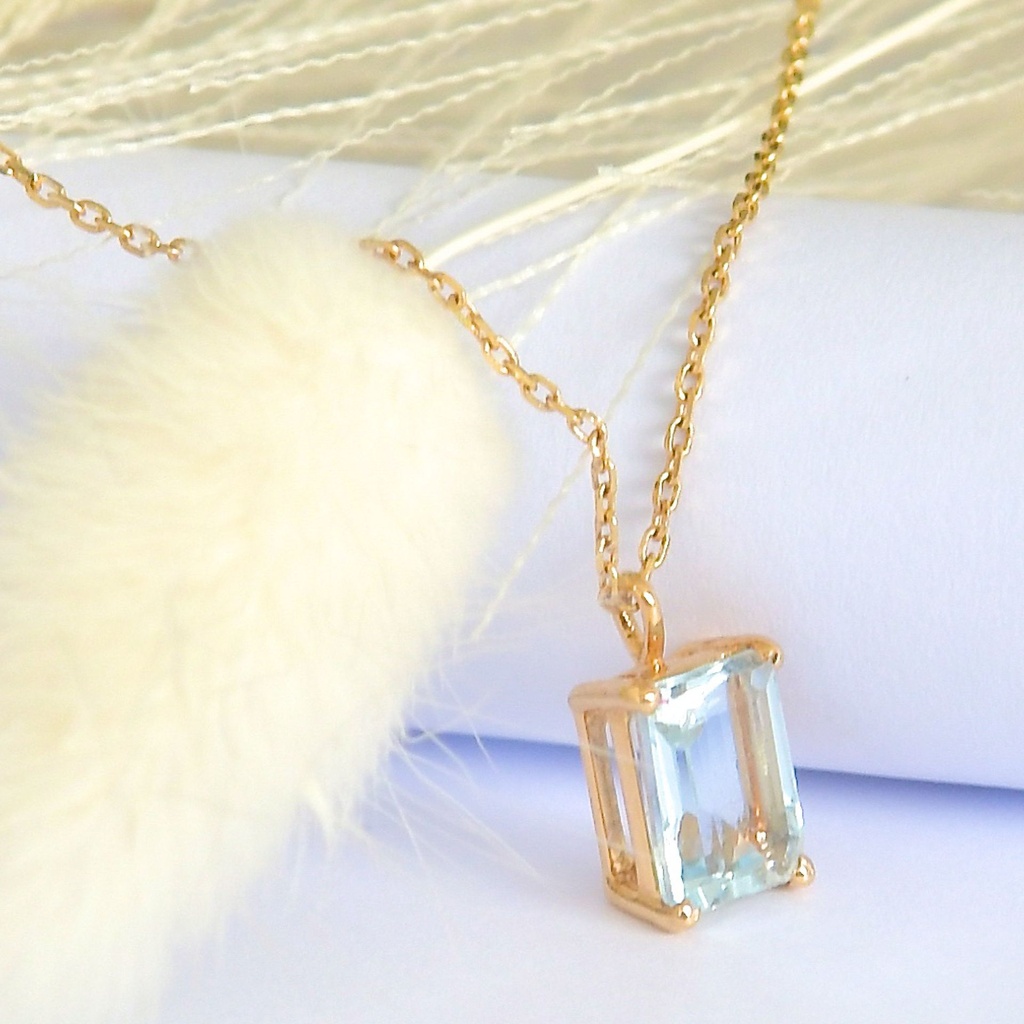 Collier ALWAYS Aigue-marine & Or